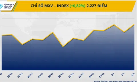 Chỉ số MXV-Index lên mức cao nhất trong gần ba tháng