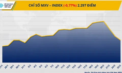 Chỉ số MXV-Index ‘rơi khỏi’ vùng 2.300 điểm