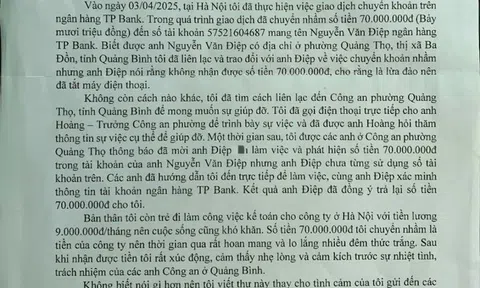 Tâm sự của người kế toán may mắn nhận lại 70 triệu đồng chuyển khoản nhầm