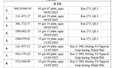 Các chủ xe có biển số sau khẩn trương nộp phạt nguội theo Nghị định 168