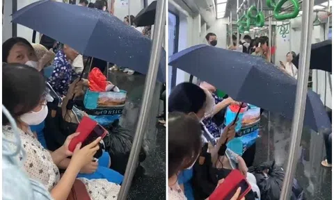 Khách bất ngờ phải… che ô khi đi tàu điện: Hà Nội Metro xin lỗi
