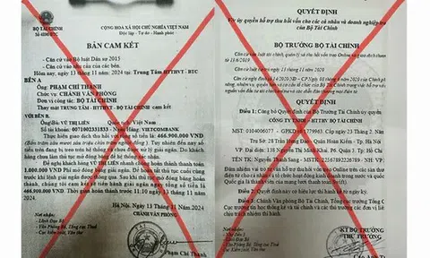 Lãnh đạo Bộ Tài chính bị giả mạo chữ ký, con dấu