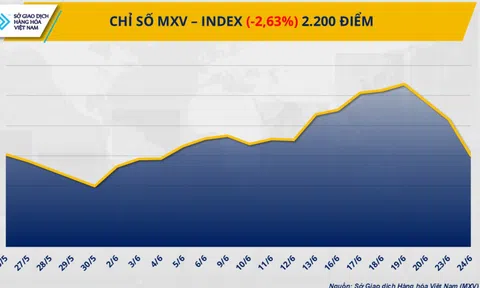 Chỉ số MXV-Index rơi xuống vùng thấp nhất kể từ đầu tháng 6