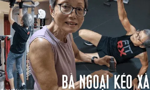 Bà ngoại 79 tuổi khỏe hơn người bằng nửa tuổi mình: Nâng tạ đơn giản như đi dạo công viên, kéo xà 7,5kg nhẹ nhàng