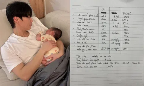 Bảng chi tiêu viết tay của ông bố 21 tuổi khiến nhiều người “mắt tròn mắt dẹt”