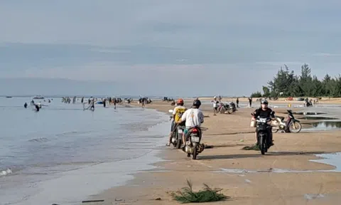 Ruốc về bờ dày đặc, hàng trăm người dân ra bãi biển vớt thu tiền triệu
