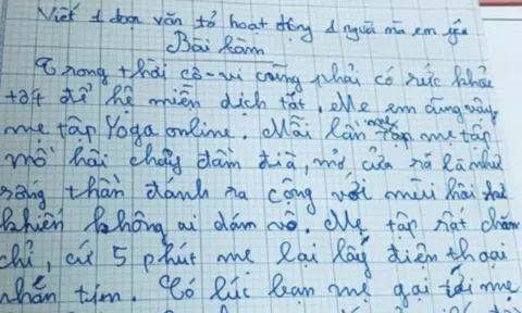 Bài văn tả mẹ của học sinh lớp 5 khiến mẹ ngượng chín mặt, chỉ muốn nhắn tin từng người để đính chính