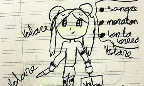 Cô bé 11 tuổi vẽ tranh trong vở bài tập, vừa nhìn thấy giáo viên đã lập tức báo cảnh sát