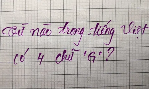Câu đố thách thức 99% người bản xứ: Từ tiếng Việt nào có đến 4 chữ "G"?