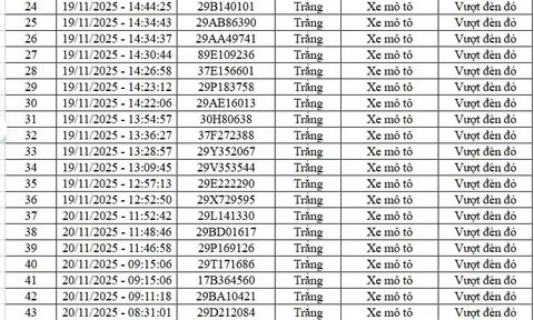 68 chủ xe vượt đèn đỏ, không đội mũ, chạy ngược chiều… có biển số sau nhanh chóng nộp phạt nguội theo Nghị định 168
