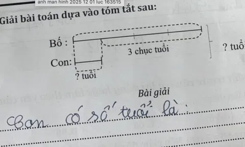 Bài toán của học sinh tiểu học khiến phụ huynh "vò đầu bứt tai", tính tuổi thôi mà khó thế này?