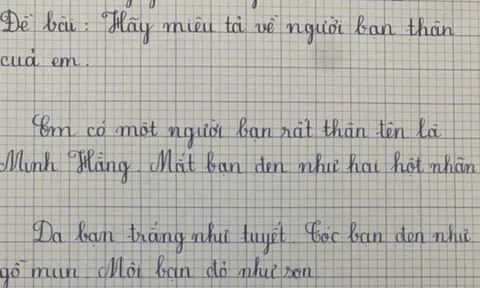 Học sinh tiểu học viết văn tả bạn thân gây sốt khắp cõi mạng: Đẹp cỡ này, đời có mấy ai?