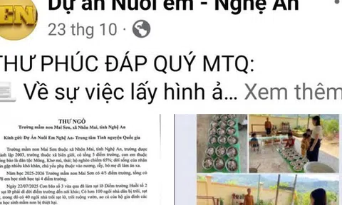 Dự án thiện nguyện “Nuôi em Nghệ An”: Năm học 2025-2026, trường chưa nhận được kinh phí