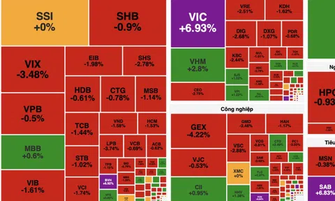 Sắc đỏ áp đảo toàn thị trường chứng khoán, cổ phiếu VIC tăng trần