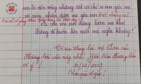 Bài văn tả mẹ đạt 9 điểm gây 'sốt' mạng, tinh tế nhất là lời phê của giáo viên