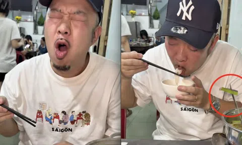Cảnh tượng khách Nhật nhét cọng rau vào cán muôi khi ăn lẩu khiến dân mạng Việt giật mình