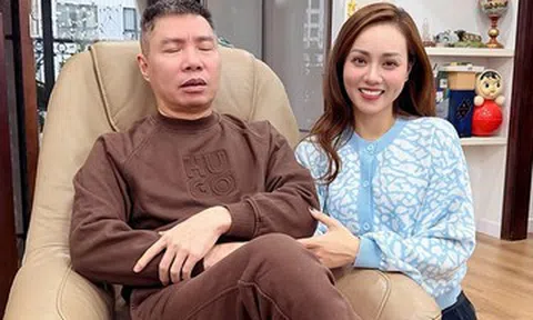 NSND Công Lý bị vợ trẻ 'dìm hàng', hoa hậu Lương Thùy Linh lưng trần gợi cảm