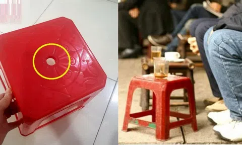 90% người ngồi ghế nhựa không biết công dụng của lỗ tròn này để tận dụng