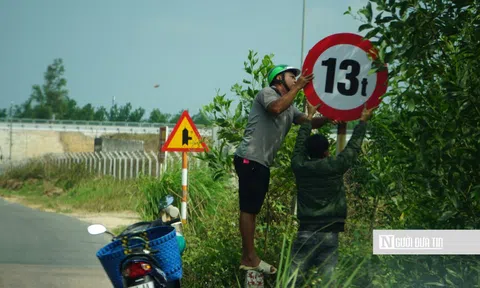 Gia Lai khắc phục tình trạng biển báo cấm tải trọng bị sơn đen trên đường