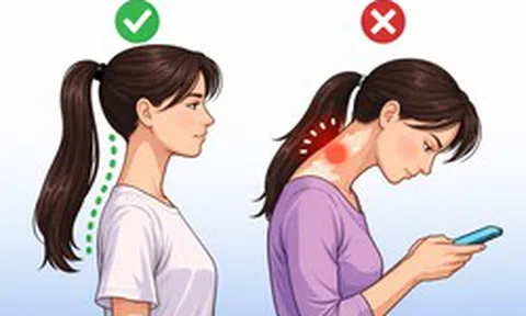 Cúi đầu lướt smartphone, cột sống cổ đang phải 'cõng' vật nặng 27kg