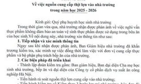 Phụ huynh cắt cơm bán trú sau vụ 300 tấn thịt lợn bệnh được đưa vào trường học
