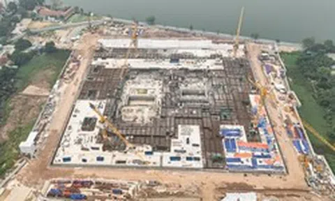 Cận cảnh nhà hát Opera Hà Nội dần lộ diện ở bán đảo Quảng An