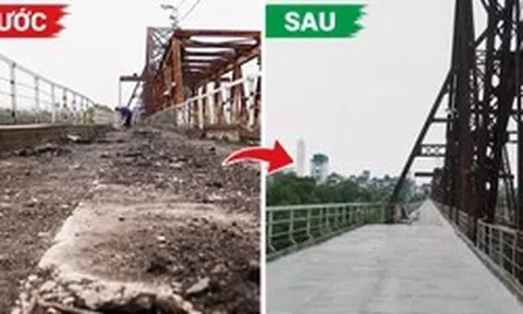 Hơn 1 tháng sửa chữa, cầu Long Biên thay đổi thế nào?
