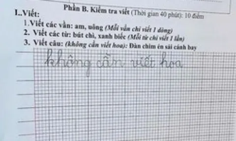 Phụ huynh khoe bài tập của con học lớp 1, dân mạng đọc xong chỉ biết ôm bụng cười: "Bảo sao mẹ không yên tâm!"