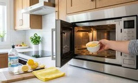 3 cách làm sạch lò vi sóng không cần cọ rửa mạnh
