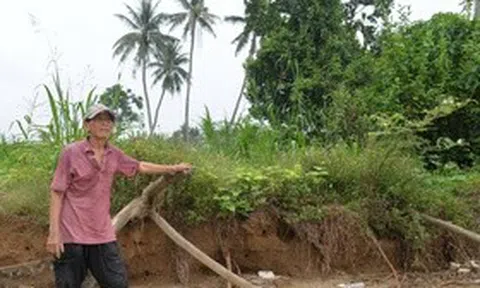Quảng Ngãi: Sông Trà Khúc sạt lở, người dân thấp thỏm mỗi mùa mưa bão