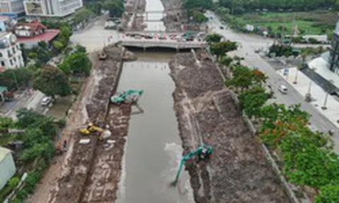 Toàn cảnh dự án cải tạo sông Kim Ngưu chống ngập cho Hà Nội sau 6 tháng thi công