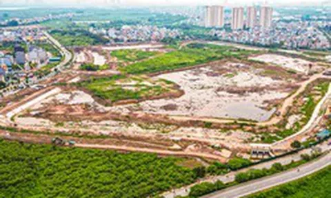 Cận cảnh hồ điều hòa hơn 30 ha đang thành hình ở cửa ngõ phía Đông Hà Nội