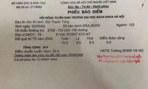 Tấm giấy báo điểm ĐH Bách khoa năm 2000 khiến nhiều người trầm trồ: Profile nhân vật sau 26 năm càng ấn tượng