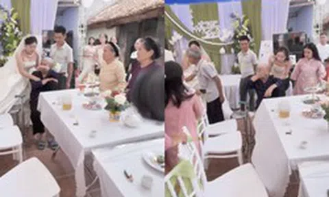 Cụ bà che mặt khóc như mưa khi cháu gái lấy chồng, dân mạng muốn khóc theo