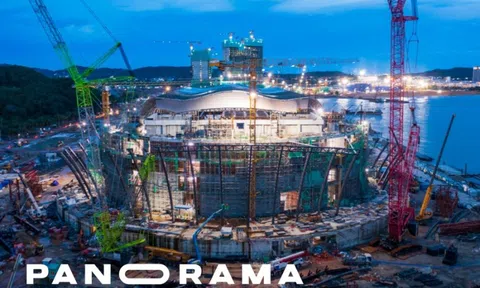 Cận cảnh 50 cột trụ quy mô lớn quanh nhà hát đa năng APEC ở Phú Quốc