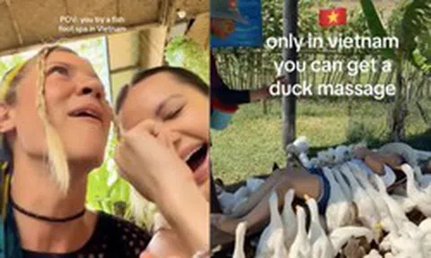 Khách Tây đi massage vịt, cá ở Việt Nam khen 'kỹ thuật viên rất tốt, rất hài'