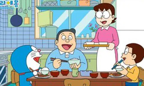 Mâm cơm nhà Nobita và Doraemon