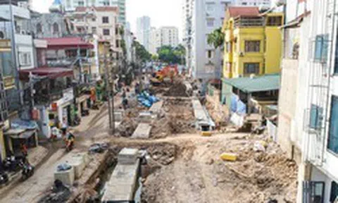Công trường cải tạo, mở rộng ngõ 381 Nguyễn Khang, Cầu Giấy